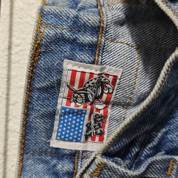 Vintage Made In USA “Too Cute” Mickey Mouse & Minnie Mouse Denim Jeans Size Medn - Picture 2 of 5